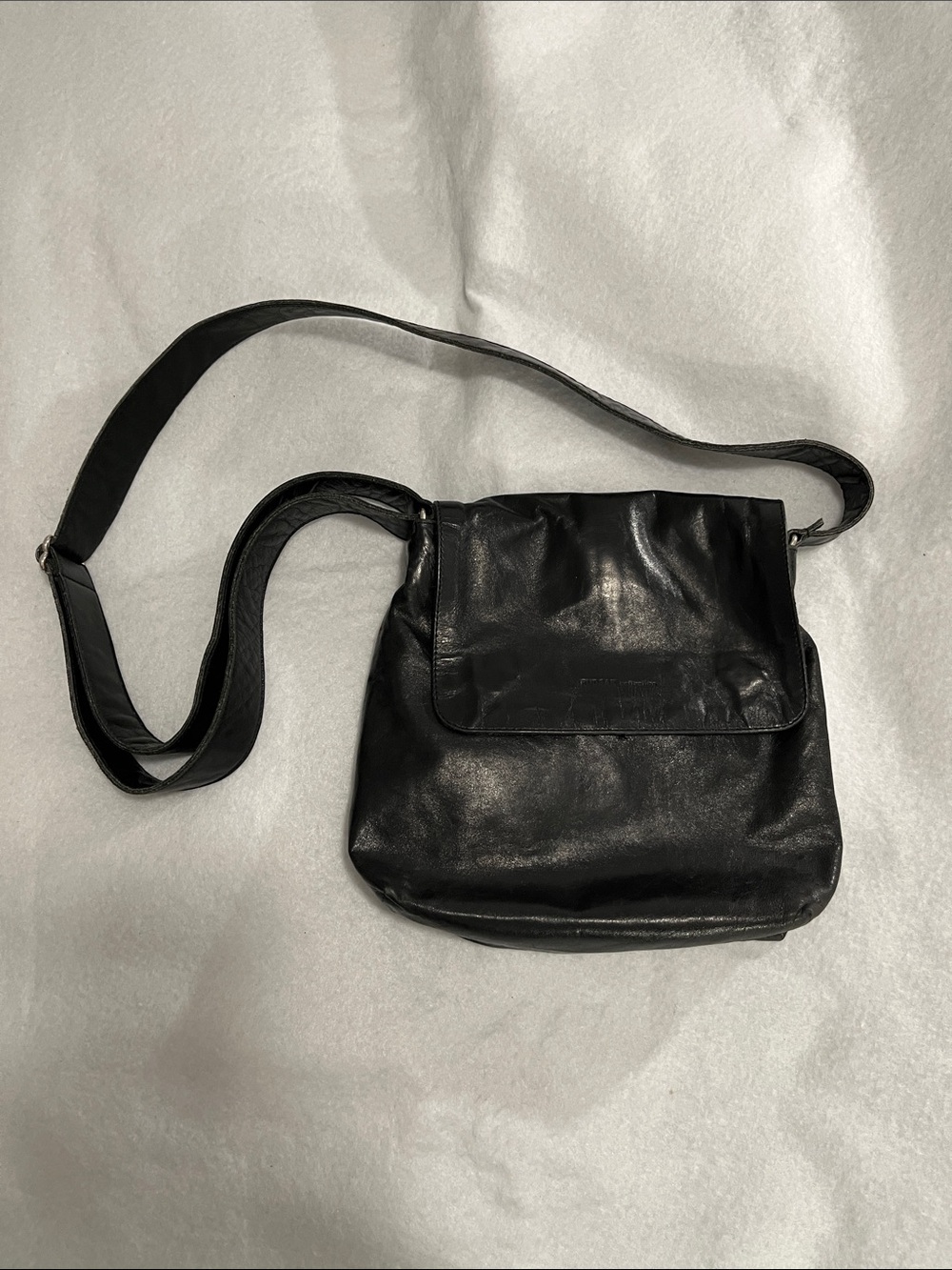 Vintage RUDSAK Black Leather Crossbody Messenger Bag - Made in Canada - Picture 2 of 11